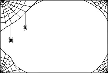 Halloween spider web frame, spooky border design, creepy decoration, horror template, eerie background, haunted invitation, dark gothic art, seasonal graphic