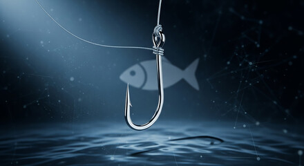 Phishing risk digital fishing hook cyber security