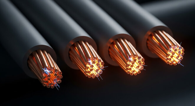 Copper cables transmitting energy and data connection