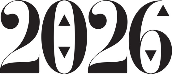 2026 decorative number typography