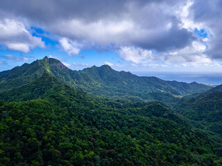 Obraz premium Mountainous Terrain of Rarotonga's Interior