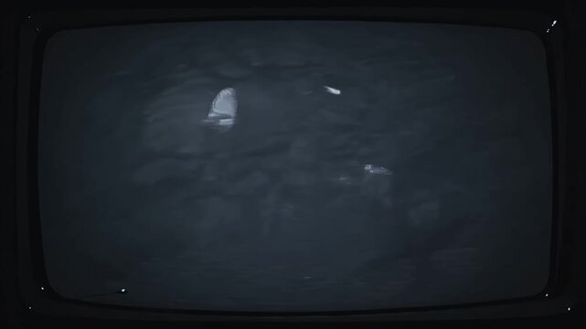 vintage inspired 4K loop analog television screen displaying unstable radio static white noise visual distortion creating authentic retro feel ideal media art nostalgic video transitions