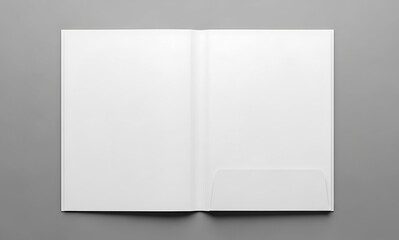 Fototapeta premium Open Folder Mockup Blank Paper Presentation Template File Organization Empty Documents Corporate Design Report Project
