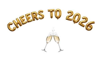 Golden 2026, Happy New Year Theme, Transparent Background
