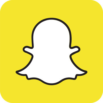 minimalist white snapchat ghost logo on vibrant yellow background social media and messaging application icon