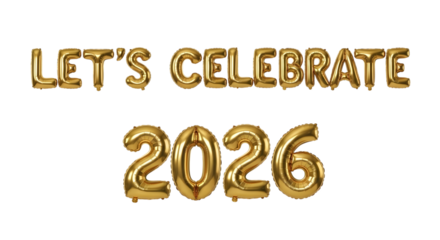 Golden 2026, Happy New Year Theme, Transparent Background