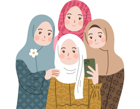 happy family with girlhood 