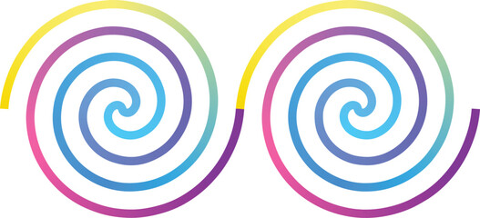 Colorful Gradient Spirals Swirl various colorful line art