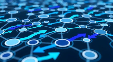 Abstract network connections and data flow illustration. Represents modern communication, information technology, and digital innovation.