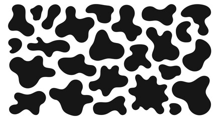 Organic shape round form set. Liquid organic blob