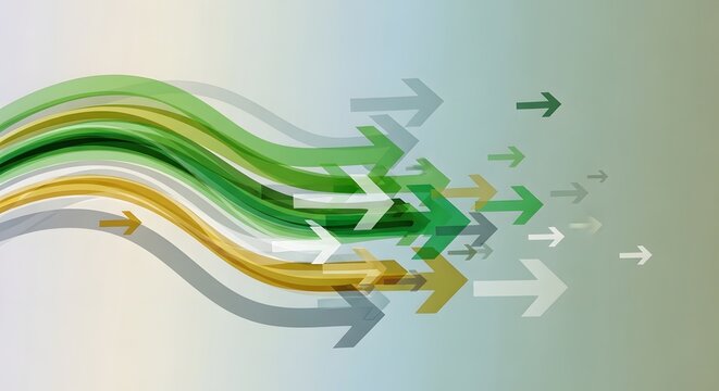 Abstract arrows and waves flowing concept. Ideal for representing movement, progress, and direction in business or technology.