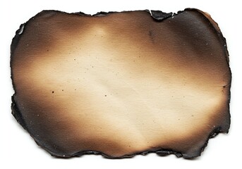 Grunge Texture: High-Resolution Close-Up of Paper Edge Damaged by Fire and Soot