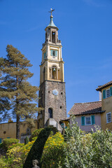 Historic clock tower in Portmerion.