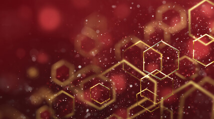 Golden Hexagon Sparkles