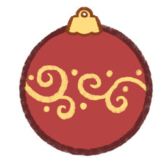 Red Christmas Tree Decoration Bauble Doodle
