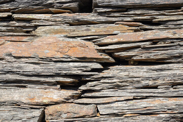 Patterns in an ancient stone wall.