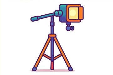 Obraz premium Bright professional video light panel mounted on an adjustable tripod stand for film and photography