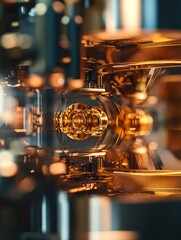 Close-up of a scientific device with intricate details.