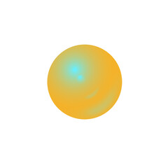 Abstract glossy gradient sphere with smooth yellow and blue tones and soft glowing highlights. Modern 3D-style round shape on transparent background for UI design, branding, overlays and creativity.