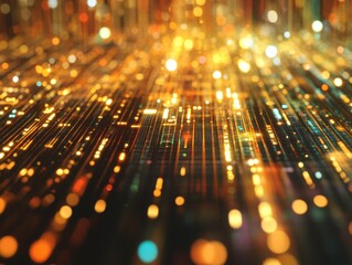 Bright neon lights moving and shimmering in a dark space.