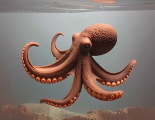 brown octopus in the water
