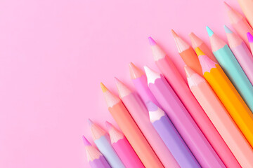 Various school stationery on white background clean academic study layout