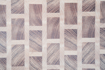 handmade cutting board made from individual pieces of wood
