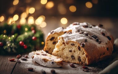 A piece of bread with raisins on it