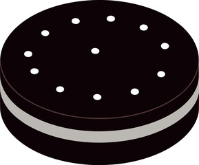 Realistic Oreo Biscuit Illustration with Dot Pattern