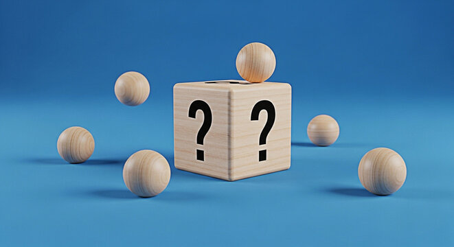 Question mark cube uncertainty confusion problem solving decision making choice dilemma challenge solution answer exploration knowledge learning idea concept