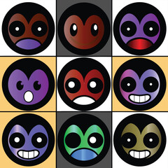 Abstract geometric composition with vibrant color palette and clean lines