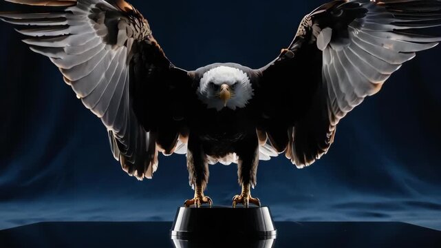 Eagle with wings spread wide
