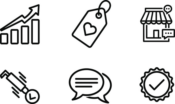 Personal branding and influencer marketing vector icons set