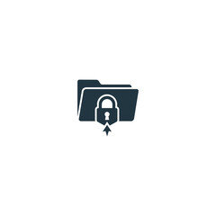 Digital secure folder icon flat vector design.