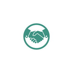 Partnership hands circle icon flat vector design.