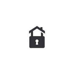 Real estate secure lock icon flat vector design.