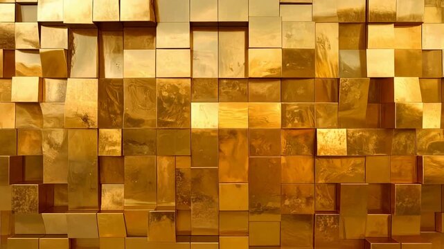 ゴールドの光沢が美しく輝く立体的な壁紙背景が高級感と華やかさを演出する構図