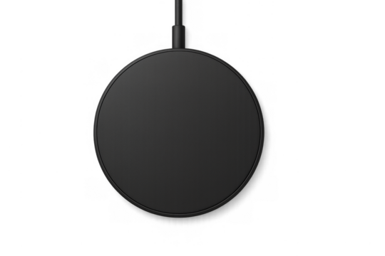 Black wireless charger pad providing modern device charging