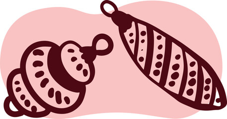 Christmas Ornament Line Art Sketch, Minimal Hand Drawn Holiday Decoration, New Year Bauble Illustration