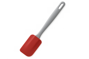 Silicone spatula preparing mix for cooking and baking