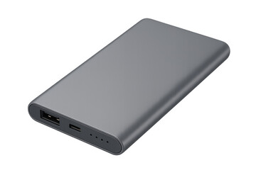 Portable power bank charging device with transparent background