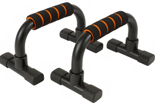 Black and orange push-up bars for fitness training