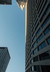 Obraz premium Massive architectural structure dominating the urban environment, showing extraordinary vertical reach and impressive scale, upward, high, success