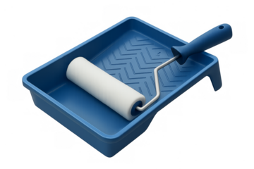 Paint roller and tray for home renovation work