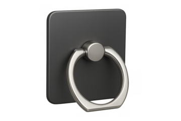 Smartphone ring holder providing mobile grip and stand