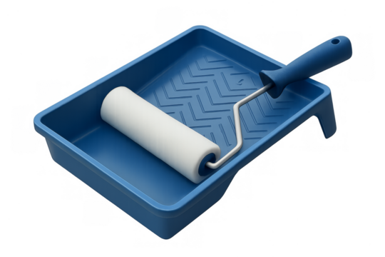 Paint roller and tray for home renovation work