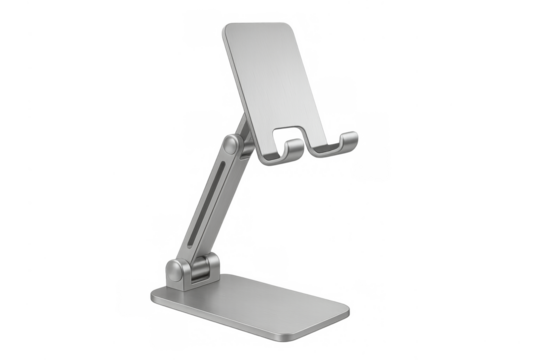Silver aluminum phone tablet stand holder with adjustable angles