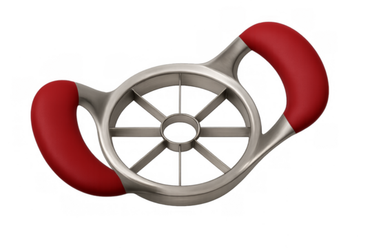 Apple slicer corer with red ergonomic handles
