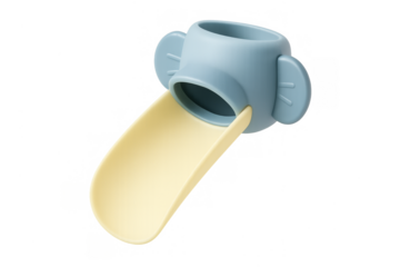 Plastic faucet extender helping toddler washing hands