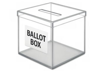Ballot box for election democracy vote, transparent background